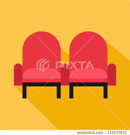 Cinema seats icon. Movie theater chairs icon symbol. Vector illustration 118525652