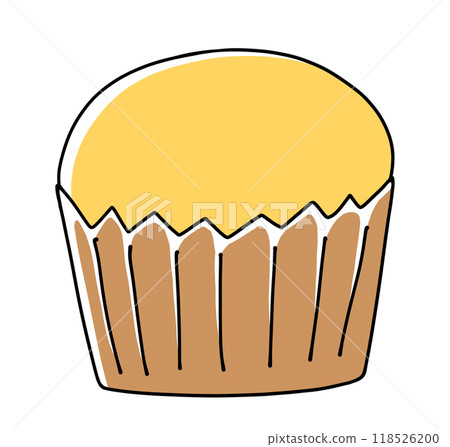 A simple, loose cupcake with solid coloring 118526200