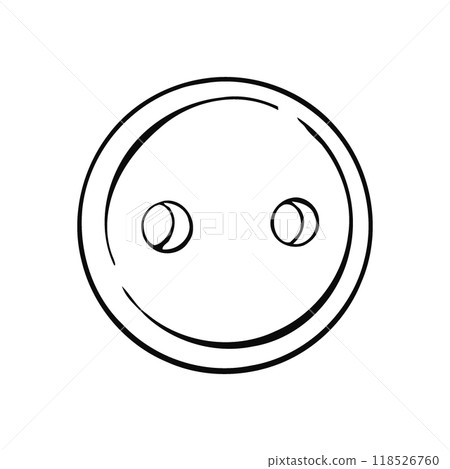 Circular TwoHole Button Isolated Fashion Accessory for Artistic Fashion Illustration. Graphic vector line, hand drawn, black silhouette for cricut Circular TwoHole Button Isolated Fashion Accessory for Artistic Fashion Illustration. Graphic vector line, hand drawn, black silhouette for cricut 118526760