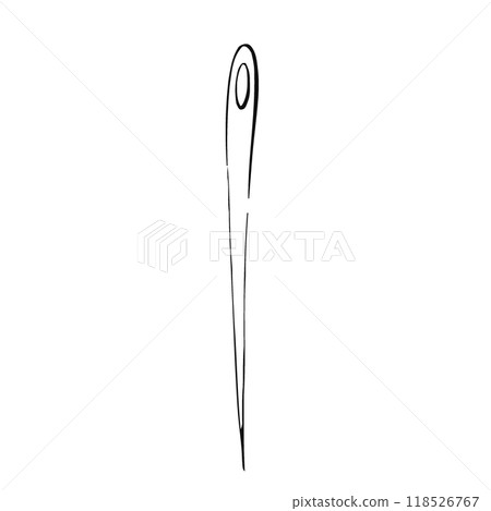 Sewing needle. Vintage sew, embroidery for stitching, textile, fashion. Hand drawn illustration. Graphic vector line, hand drawn, black silhouette for cricut Sewing needle. Vintage sew, embroidery for stitching, textile, fashion. Hand drawn illustration. Graphic vector line, hand drawn, black silhouette for cricut 118526767
