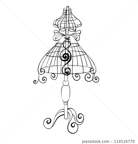 Elegant Dress Form with Ribbon Accent, ideal for displaying fashion design and tailoring. Graphic vector line, hand drawn, black silhouette for cricut Elegant Dress Form with Ribbon Accent, ideal for displaying fashion design and tailoring. Graphic vector line, hand drawn, black silhouette for cricut 118526770