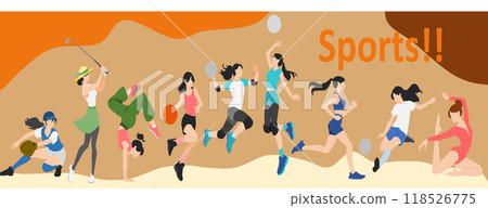 婦女參與運動的插圖 婦女參與運動的插圖 118526775