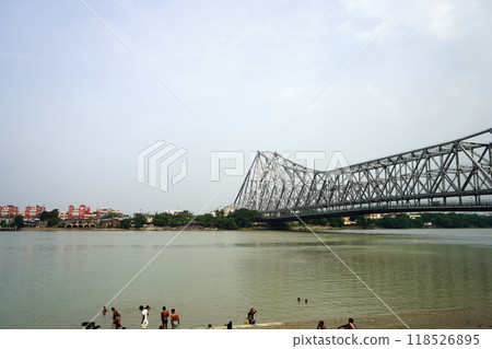 View of Howrah Bridge from Jagannath Ghat View of Howrah Bridge from Jagannath Ghat 118526895