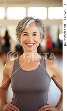 Cheerful Instructor Conducting Classroom Exercise 118527101