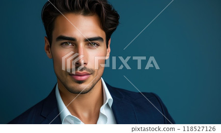 Elegant Masculinity: White Shirt, Blue Suit Elegant Masculinity: White Shirt, Blue Suit 118527126