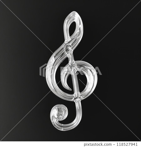 Harmony in Transparency: White Music Note 118527941