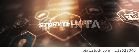 Storytelling. Marketing tool. Product or brand values through stories Storytelling. Marketing tool. Product or brand values through stories 118528046