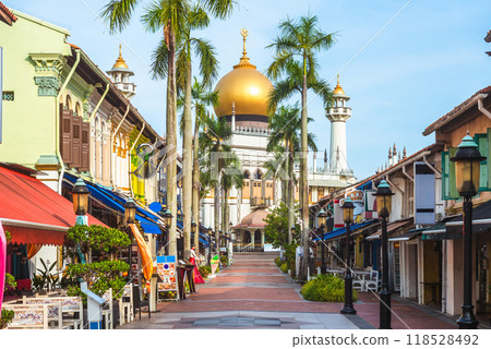 street view of Arab Street with Masjid Sultan located in the Kampong Glam neighborhood, Singapore 118528492