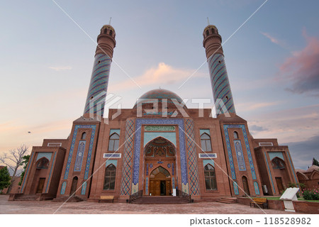 Imamzadeh Mausoleum or Goy Imam Mosque in Ganja Azerbaijan graces an evening sky Imamzadeh Mausoleum or Goy Imam Mosque in Ganja Azerbaijan graces an evening sky 118528982