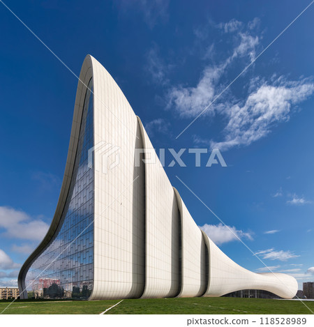 Modern Architecture of Heydar Aliyev Centre in Baku Azerbaijan on a Clear Day 118528989