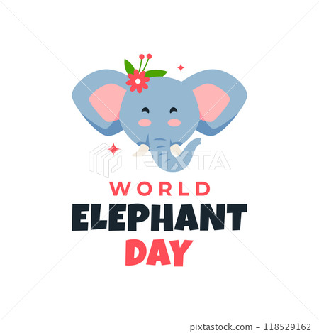 World Elephant Day Design Illustration Collection 118529162