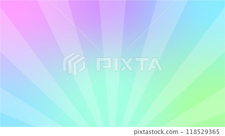 Rainbow pastel color gradient texture with radial rays - Pop background material - 16:9 118529365