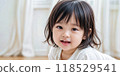 Asian baby girl closeup 118529541