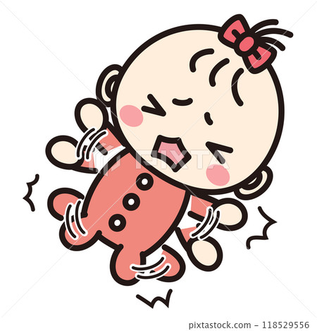 Baby girl struggling and refusing 118529556