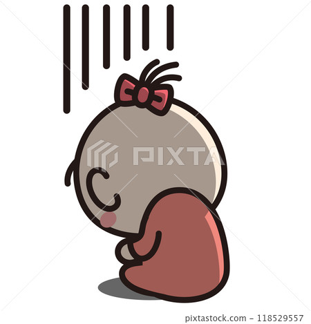 女嬰因震驚而沮喪 女嬰因震驚而沮喪 118529557