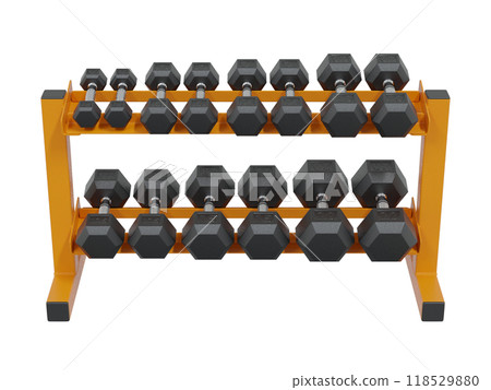 Gym Dumbbell rack, a stand for weightlifting gym equipment 118529880