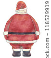 Santa Claus watercolor style back view facing backwards 118529919