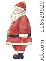 Santa Claus watercolor style left facing 118529920