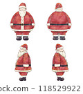 Santa Claus watercolor style four-sided drawing 118529922