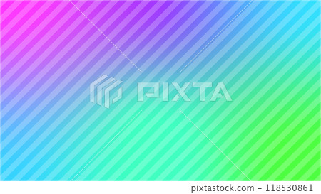 Vivid rainbow gradient with diagonal stripe texture - Pop and eye-catching background material - 16:9 118530861