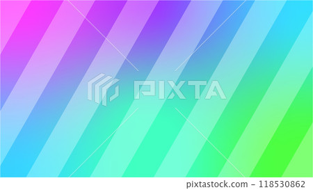 Vivid rainbow gradient with diagonal stripe texture - Pop and eye-catching background material - 16:9 118530862