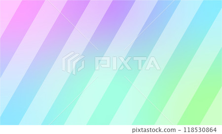 Rainbow pastel gradient with diagonal stripes texture - Cute background material - 16:9 118530864