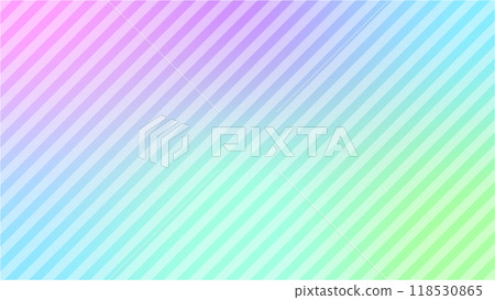 Rainbow pastel gradient with diagonal stripes texture - Cute background material - 16:9 118530865