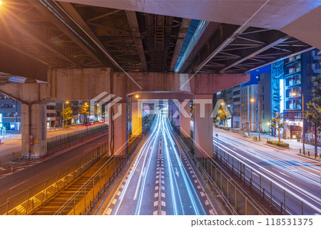 Osaka City: Nominbashi intersection and the complex elevated road Osaka City: Nominbashi intersection and the complex elevated road 118531375