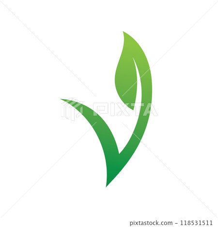 Leaves collection. Green leaves flat icon set. Vector illustration. 118531511