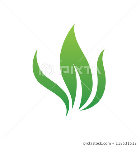 Leaves collection. Green leaves flat icon set. Vector illustration. 118531512