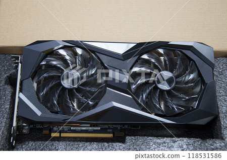 side view of computer graphics card side view of computer graphics card 118531586