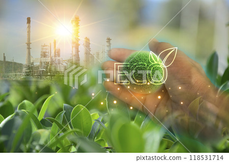Sustainable development and business operations based on renewable energy, eco concepts, green industries using renewable energy can limit global warming 118531714