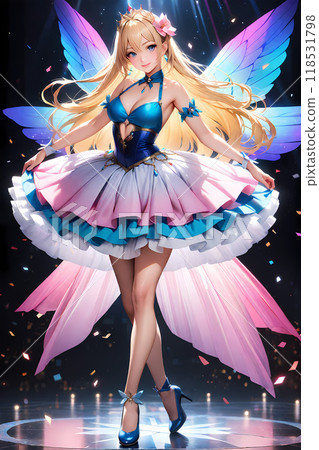 舞者在舞台上扮演仙女，鮮花翩翩起舞 118531798