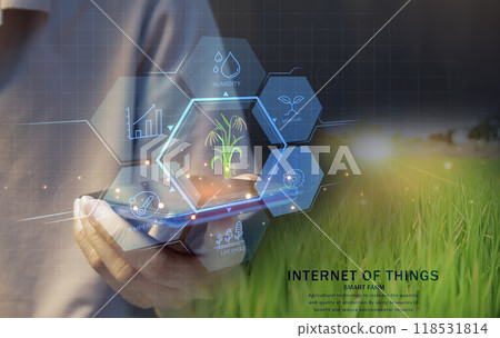 Ideas for using AI and smart farming Productivity increase and production control, data storage on the cloud system Ideas for using AI and smart farming Productivity increase and production control, data storage on the cloud system 118531814