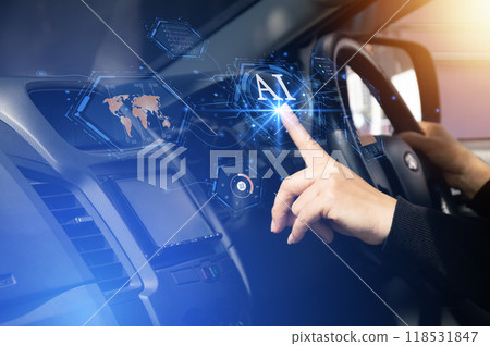 Concepts of using artificial intelligence in cars, automatic driving. Concepts of using artificial intelligence in cars, automatic driving. 118531847