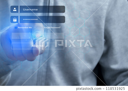 Online login verification concept, password entry, identity verification Online login verification concept, password entry, identity verification 118531925