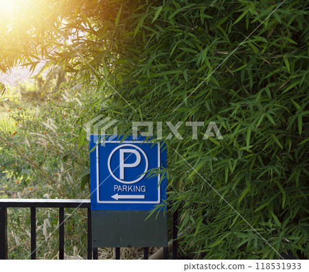 Parking place sign post pole traffic road roadsign Parking place sign post pole traffic road roadsign 118531933