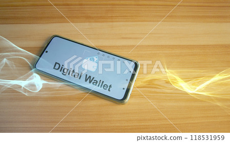 Digital Wallet concept that controls usage with blockchain and smart contacts Digital Wallet concept that controls usage with blockchain and smart contacts 118531959