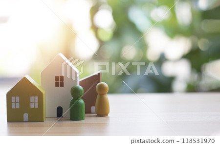 The concept of having a home and family planning and stability in life The concept of having a home and family planning and stability in life 118531970