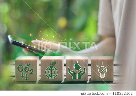 Sustainable development and business operations based on renewable energy CO2 Emission Reduction Concepts Green industries using renewable energy can limit global warming changes. Sustainable development and business operations based on renewable energy CO2 Emission Reduction Concepts Green industries using renewable energy can limit global warming changes. 118532162