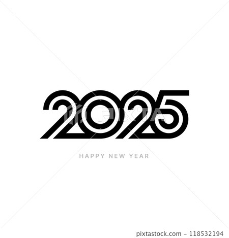 Happy New Year 2025 and Merry Christmas. Logo. 118532194