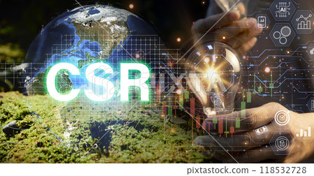 CSR concept on social and environmental responsibility Conduct business under the principles of ethics and good management. By being responsible for society and the environment CSR concept on social and environmental responsibility Conduct business under the principles of ethics and good management. By being responsible for society and the environment 118532728