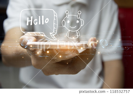 Chatbot concept, artificial intelligence development and self-learning of artificial intelligence, Industry 5.0 118532757