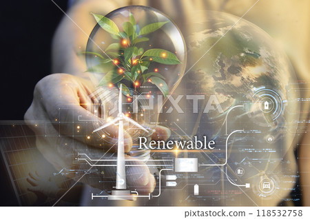 Sustainable development and business operations based on renewable energy CO2 Emission Reduction Concepts Green industries using renewable energy can limit global warming changes. Sustainable development and business operations based on renewable energy CO2 Emission Reduction Concepts Green industries using renewable energy can limit global warming changes. 118532758