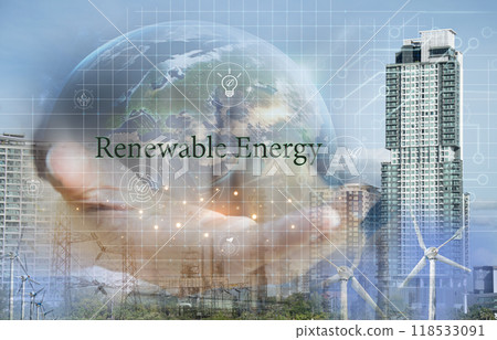 Sustainable development and business operations based on renewable energy CO2 Emission Reduction Concepts Green industries using renewable energy can limit global warming changes. 118533091