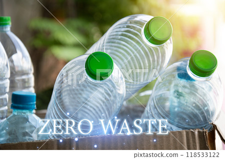 Zero Waste concept, a guideline for reducing waste to zero or reduce the amount of waste per person to as little as possible In order to stop the problem from the beginning Zero Waste concept, a guideline for reducing waste to zero or reduce the amount of waste per person to as little as possible In order to stop the problem from the beginning 118533122