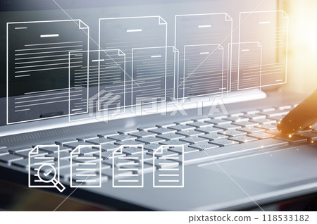 Audit concept Documents in online systems, data storage Audit concept Documents in online systems, data storage 118533182