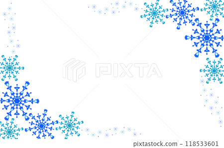 Blue winter snowflake frame illustration Blue winter snowflake frame illustration 118533601