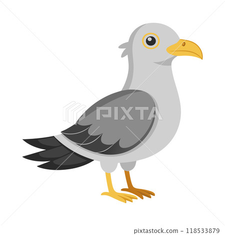 A cartoon bird with a yellow beak and a black tail A cartoon bird with a yellow beak and a black tail 118533879