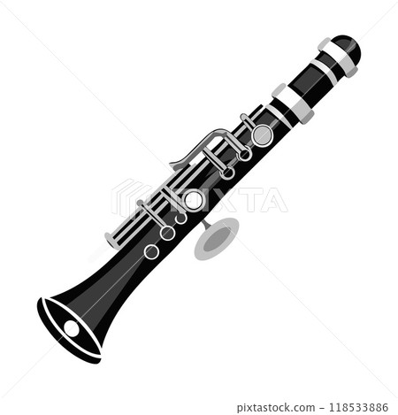 A black and white drawing of a black and white musical instrument 118533886